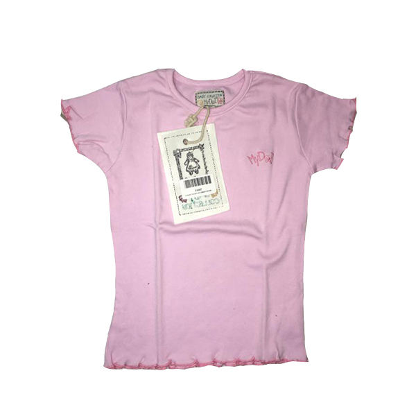 T-shirt Bordi Ricamati Rosa